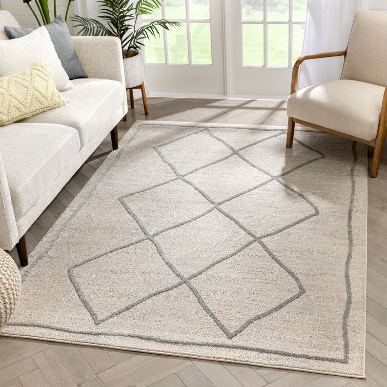 Well Woven Harlow Power Loom Grey/Beige Area Rug Wayfair.co.uk